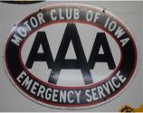 Orignal Iowa AAA oval metal porcelain. 3ft x 2ft. $500