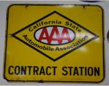 Original CA AAA Contract Station, metal square.  Porcelaine. 3ft x 3ft. $600