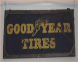 1960's Original Goodyear tires metal with wood frame sign. Porceline. 5ft x 2ft. $500