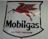 Mobil Gas Shield, porcelain 2 sided 6'x6' $1,800