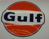 Gulf signs, porcelain 6' round 2 side, $1,800 each