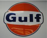 Gulf signs, porcelain 6' round 2 side, $1,800 each