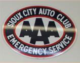 Original AAA Soux City, metal oval porceline sign. 3ft by 2ft. $500