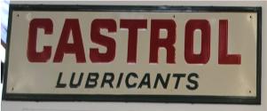 Original Castrol Lubricants pressed tin. 6ft x 18inch. $500